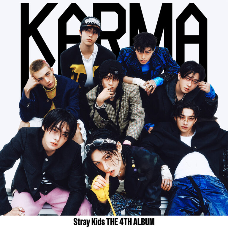 Stray Kids K‑pop group promotional photo featuring all eight members.